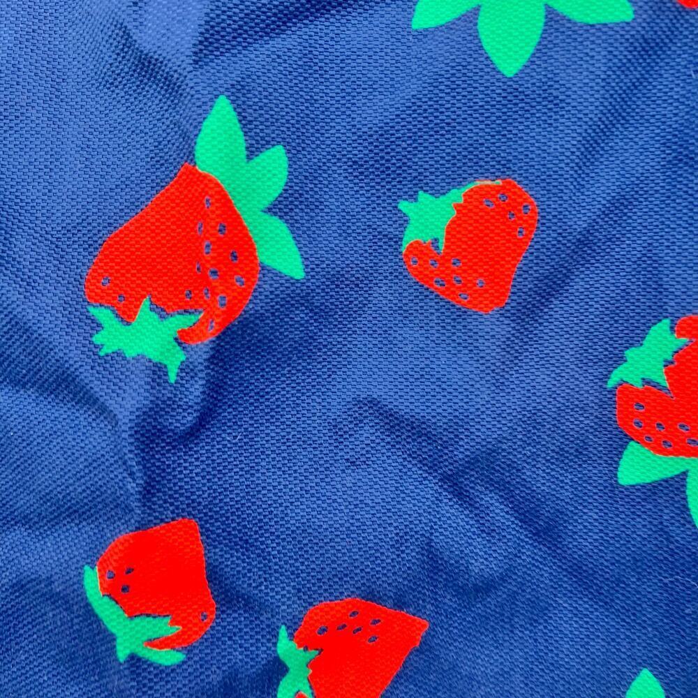 Anthropologie Maeve Square Neck Shift Strawberry Dress size Small In BlueBy - Picture 4 of 11